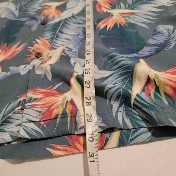 Tommy Bahama Original Fit Silk Size XL Button Up Shirt Tropical Vacation Floral - Picture 4 of 7